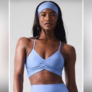 Alo yoga blue divine airlift bra top celestial blue